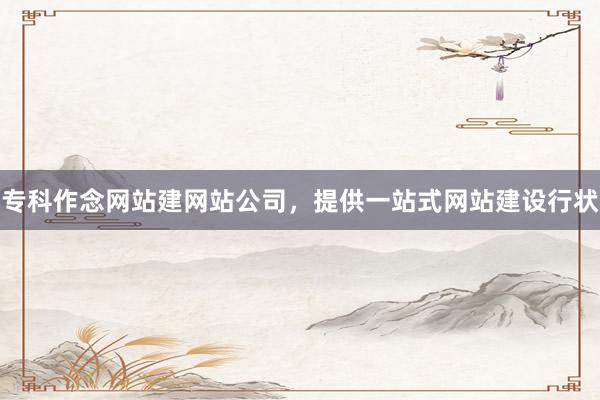 专科作念网站建网站公司，提供一站式网站建设行状