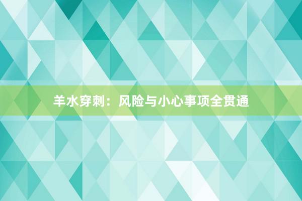 羊水穿刺：风险与小心事项全贯通